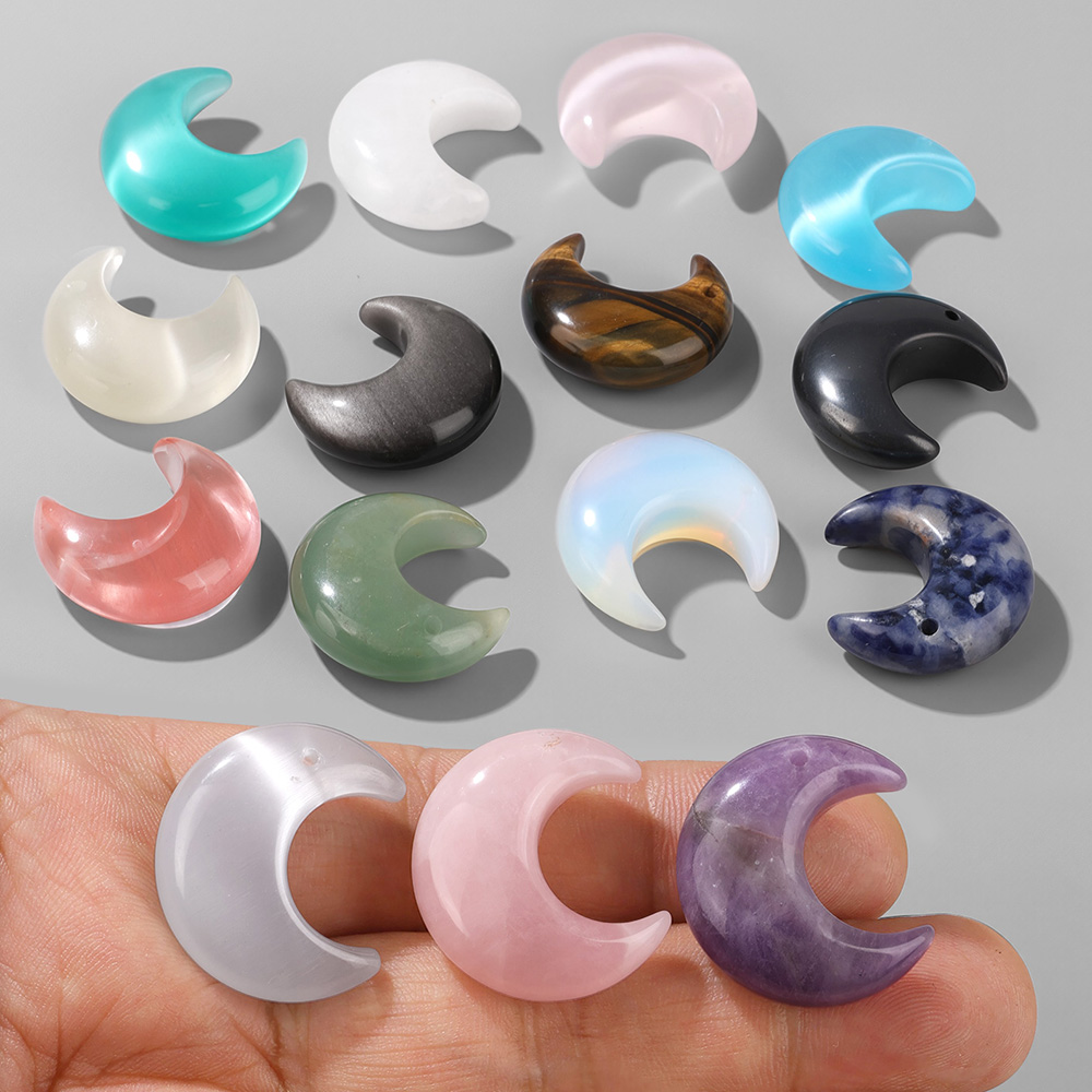 2PCS Natural Crescent Moon Cha - Jewelry Making Drill review and price